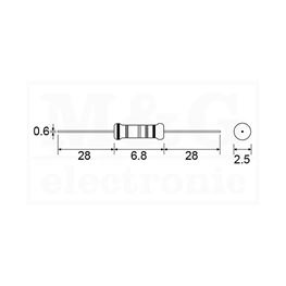 Slika za OTPORNIK METALOSLOJNI 0,6W 5% 0R33