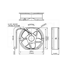 Slika za VENTILATOR DC 24V 170x150x51 SUNON Ball