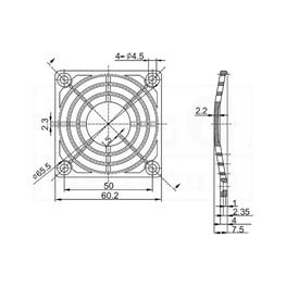 Picture of ZAŠTITNA MREŽICA VENTILATORA PLASTIČNA 60x60