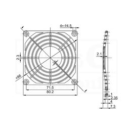 Picture of ZAŠTITNA MREŽICA VENTILATORA PLASTIČNA 80x80