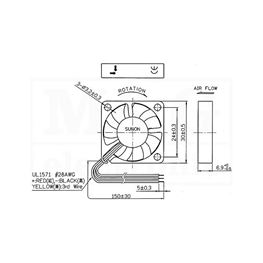 Slika za VENTILATOR DC 5V 30X30X6 SUNON