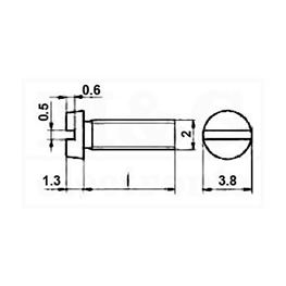 Slika za VIJAK SRPS M.B1.103 / DIN84 M2x5