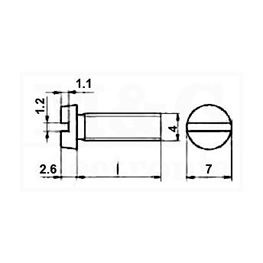 Slika za VIJAK SRPS M.B1.103 / DIN84 M4x16