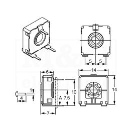 Slika za POTENCIOMETAR TRIMER CA14NV 250R