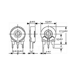 Picture of POTENCIOMETAR TRIMER PT15NH 500K