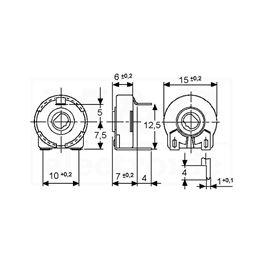 Slika za POTENCIOMETAR TRIMER PT15NV 500R