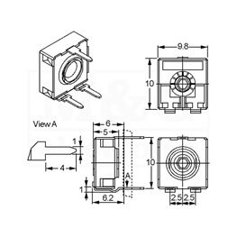 Slika za POTENCIOMETAR TRIMER CA9MV 4M7