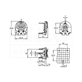 Slika za POTENCIOMETAR TRIMER DP62A 5K