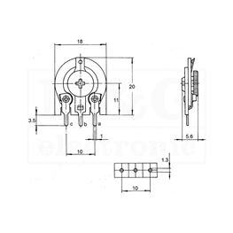 Picture of POTENCIOMETAR TRIMER DP89A 150R