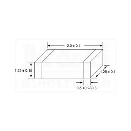 Slika za KONDENZATOR SMD KERAMIČKI MLCC 0805 1,8nF