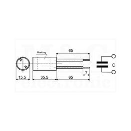 Slika za KONDENZATOR RSO KSPpz 0,1µF 250V AC