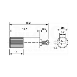 Slika za OSOVINA ZA TRIMER POTENCIOMETRE ACP CA14N 11,7 MM