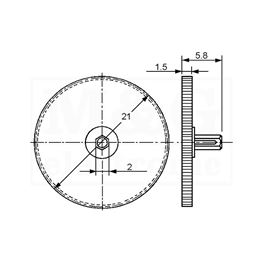 Slika za DUGME ZA TRIMER POTENCIOMETRE ACP CA9M 21 MM