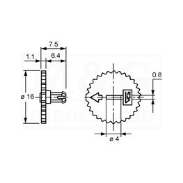 Picture of DUGME ZA TRIMER POTENCIOMETRE ACP CA14N 16 MM