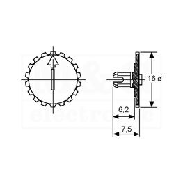 Picture of DUGME ZA TRIMER POTENCIOMETRE PIHER PT15N BELO