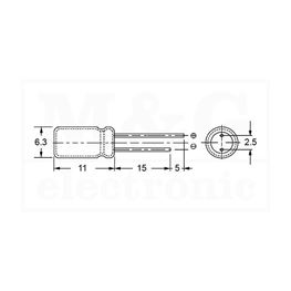 Picture of KONDENZATOR EL. V 1,0µF 160V