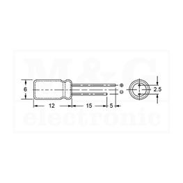 Slika za KONDENZATOR EL. V 1,0µF 350V