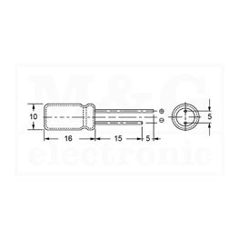 Slika za KONDENZATOR EL. V 10µF 350V