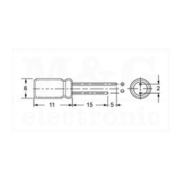 Slika za KONDENZATOR BIPOLARNI 2,2µF 100V