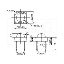 Slika za LE DIODA SUPER FLUX 5MM CRVENA