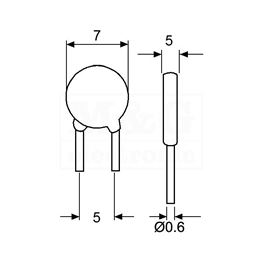 Slika za KONDENZATOR KERAMIČKI 100pF 2KV