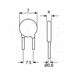 Slika za KONDENZATOR KERAMIČKI 1,5nF 3KV