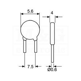 Slika za KONDENZATOR KERAMIČKI 150pF 3KV