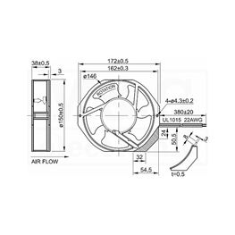 Slika za VENTILATOR AC 115V 172x150x38 FULLTECH Ball