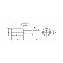 Slika za KONDENZATOR EL. V 6,8µF 500V