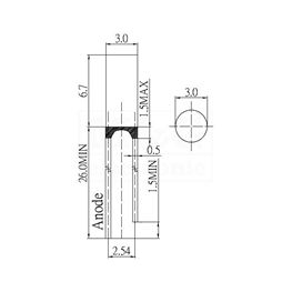 Picture of LE DIODA ULTRA 3MM BELA HLADNA 1120-1560 mcd 110°