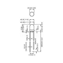 Slika za LE DIODA ULTRA 3MM CRVENA 700-1000 mcd 50°