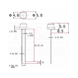 Picture of LE DIODA ULTRA 5MM BELA 1300-1700 mcd 100°