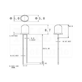 Slika za LE DIODA ULTRA 5MM BELA 4900-6300 mcd 35°