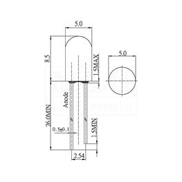 Slika za LE DIODA ULTRA 5MM ZELENA 5000-8000 mcd  15°