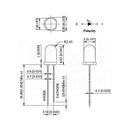 Slika za LE DIODA ULTRA 5MM BELA HLADNA 6500-11000 mcd 25°