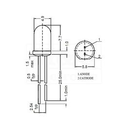 Slika za LE DIODA ULTRA 5MM PLAVA 3000-9000 mcd 15°