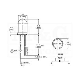 Slika za LE DIODA ULTRA 5MM BELA HLADNA 30000-40000 mcd 30°