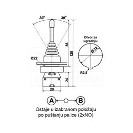 Picture of JOYSTICK PREKIDAČ XD2-PA12CR