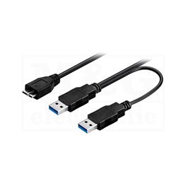 Slika za KABL USB A MUŠKI 2x > Micro USB B MUŠKI HS 3.0 0,3