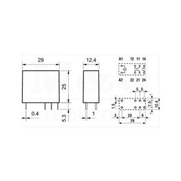 Slika za RELEJ FINDER 40.52.9.024 2xU 8A 24V DC