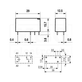 Picture of RELEJ FINDER 41.31.9.005 1xU 12A 5V DC