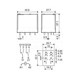 Slika za RELEJ FINDER 56.44 4xU 12A 24V DC