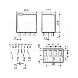 Slika za RELEJ FINDER 56.34 4xU 12A 230V AC