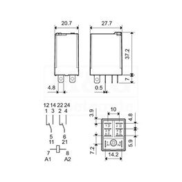 Picture of RELEJ FINDER 56.32 2xU 12A 24V DC