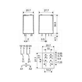 Picture of RELEJ FINDER 56.42 2xU 12A 230V AC