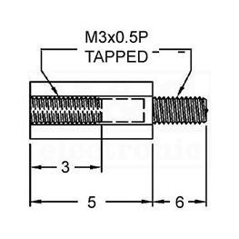 Slika za ODSTOJNIK Tip 4  M3x5 MM