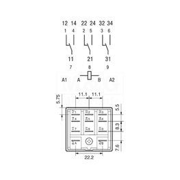 Picture of RELEJ FINDER 62.33 3XU 16A 12V DC