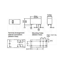 Slika za RELEJ OMRON G2RL-2-5DC 2xU 8A