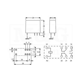 Slika za RELEJ FINDER 40.62.9.024 2xU 10A 24V DC