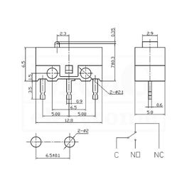 Slika za PREKIDAČ MIKRO Tip 00-1 250V 1A